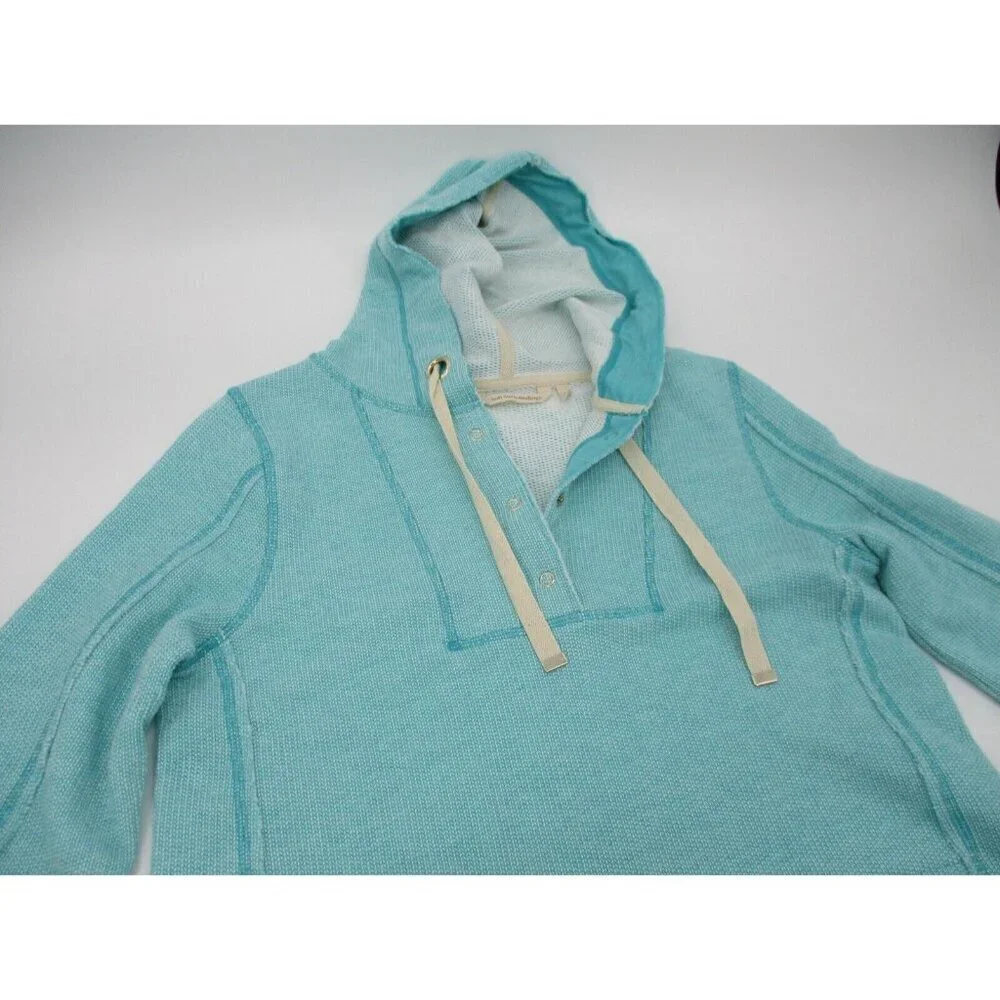 Soft Surroundings Womens Hoodie Small Cotton Blend Drawstring Pullover Casual